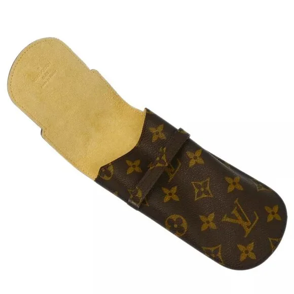 Louis Vuitton Monogram Etui Lunettes Glasses Cas M62970 MI0998 Small Good 134161